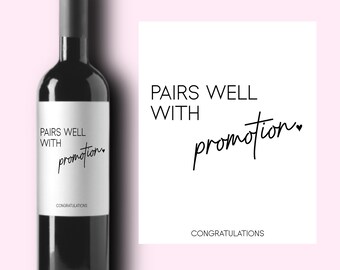New Job Wine Labels * Promotion Gift * New Job Gift for Her * Gift for Him  * Retirement Gift * Funny Wine Label * Totally Earned It *