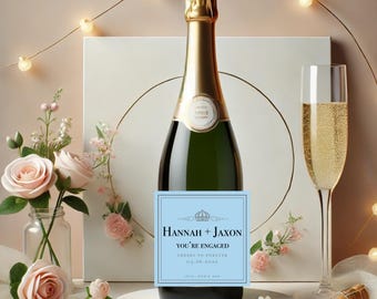 Personalized Engagement Celebration Champagne Label Stickers for Engagement Party Gifts