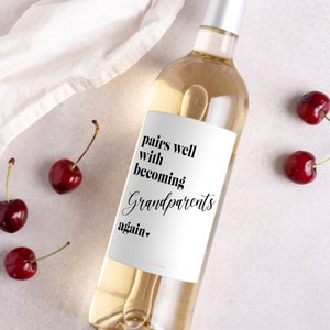 Baby Announcement Grandparent | Pregnancy Announcement Aunt | Pregnancy Reveal Wine Labels | Second Baby Announcement |  Custom Wine Label |