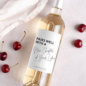 Nouveau chapitre, Nouveau départ, Étiquette de vin, Cadeau pour elle, Cadeau pour lui, Cadeau de retraite, Cadeaux pour collègue, Cadeau pour nouvel emploi, Cadeau pour promotion