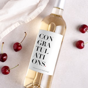 Étiquette de vin de félicitations * cadeau promotionnel * cadeau nouvel emploi pour elle * cadeau pour lui * cadeau de retraite * carte nouvel emploi * cadeau nouvelle maison *