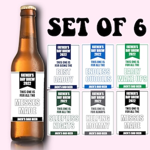 Beer Labels for Dad | Personalized Gift for Fathers Day | Fathers Day Gift | Set of Bottle Stickers | Gift for Dad | Custom Wine Label |