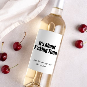 Étiquette de vin de fiançailles | Cadeau de fiançailles | Se marie bien avec des fiançailles | Cadeau de fiançailles pour couple | de fiançailles | Cadeau mariée |