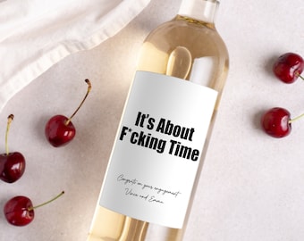 Etiqueta de vino de compromiso / Regalo de compromiso / Combina bien con compromisos / Regalo de compromiso para parejas / Tarjeta de compromiso / Regalo de novia /