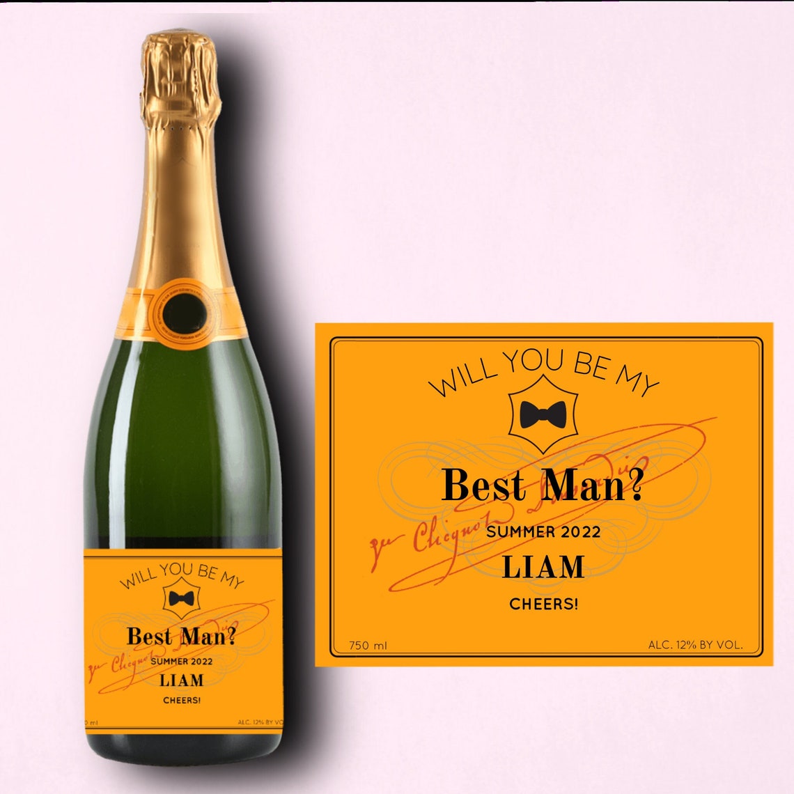Best Man Proposal Champagne Label | Prosecco Groomsman Label | Mini ...