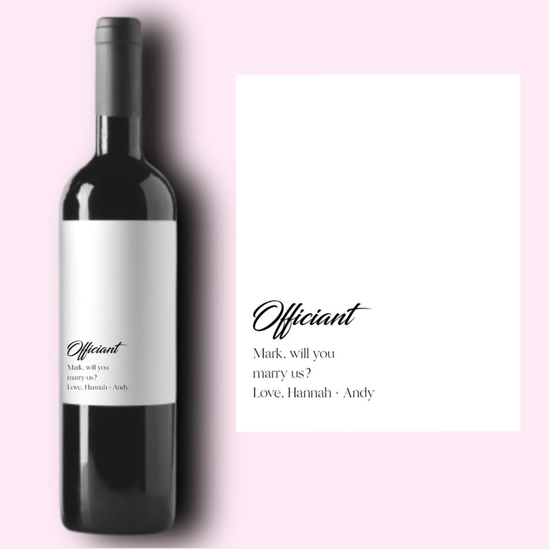 Officient Folder Officiant Gift Idea | Officiant Proposal | Officiant Wine Label | Gift ...