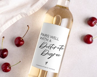 Etiquetas de vino para regalo de graduación / Regalo de graduación / Regalo de graduación para ella / Regalo de graduación para él / Regalo de graduación / Etiqueta de vino de felicitaciones divertidas /