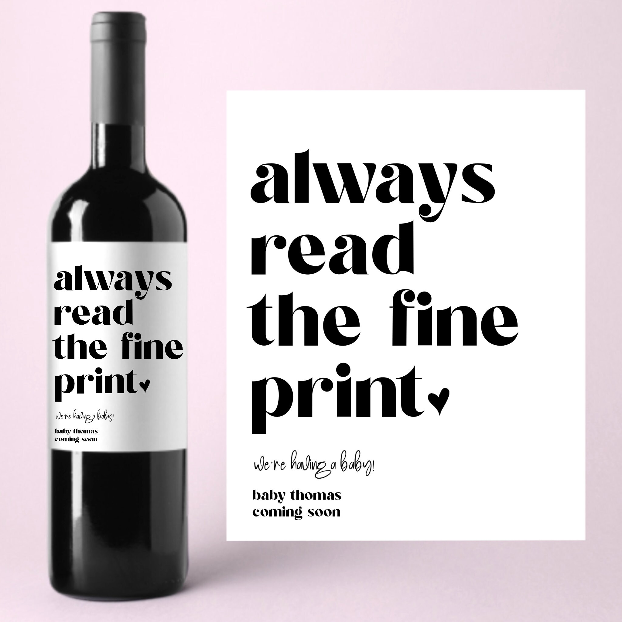 Weintasche „I Can't Drink This But You Can“ – Geschenk Zur Schwangerschaftsankündigung Für Großeltern