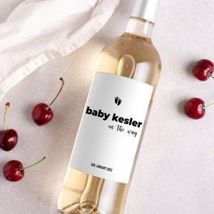 Baby Announcement Grandparent | Pregnancy Announcement Aunt | Pregnancy Reveal Wine Labels | First Baby Announcement |  Custom Wine Label |