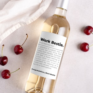 Funny Congratulations Colleague Wine Label * Custom Wine Labels * Friend Coworker * Liquor Label * Boss Gift * Work Bestie Gift * Holiday *