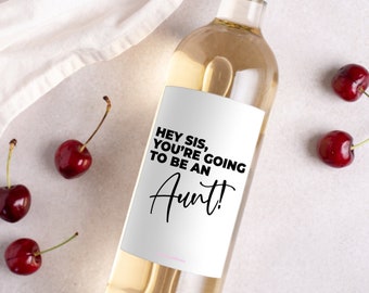 Baby Announcement Grandparent | Pregnancy Announcement Aunt | Pregnancy Reveal Wine Labels | First Baby Announcement |  Custom Wine Label |