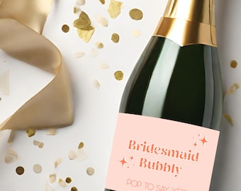Bridesmaid Gifts | Bridesmaid Proposal Box | Bridesmaid Proposal Card |Bridesmaid Wine Label | Bridesmaid Champagne Label