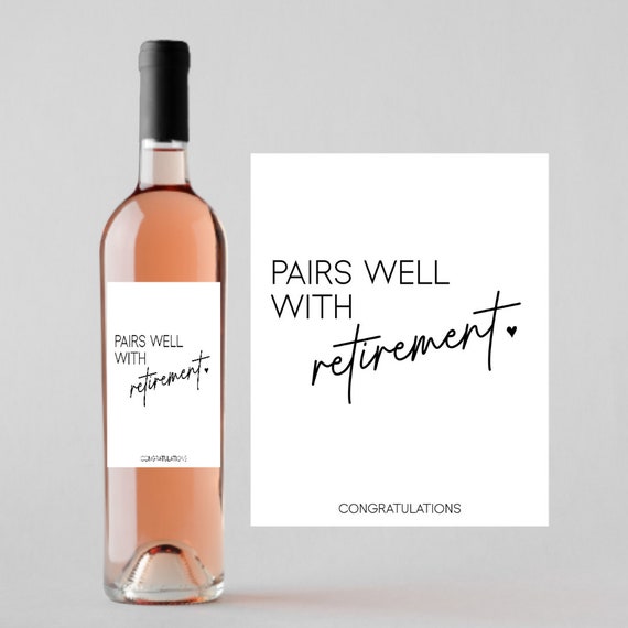 Pairs Well With Retirement Retirement Gift for Her Etsy