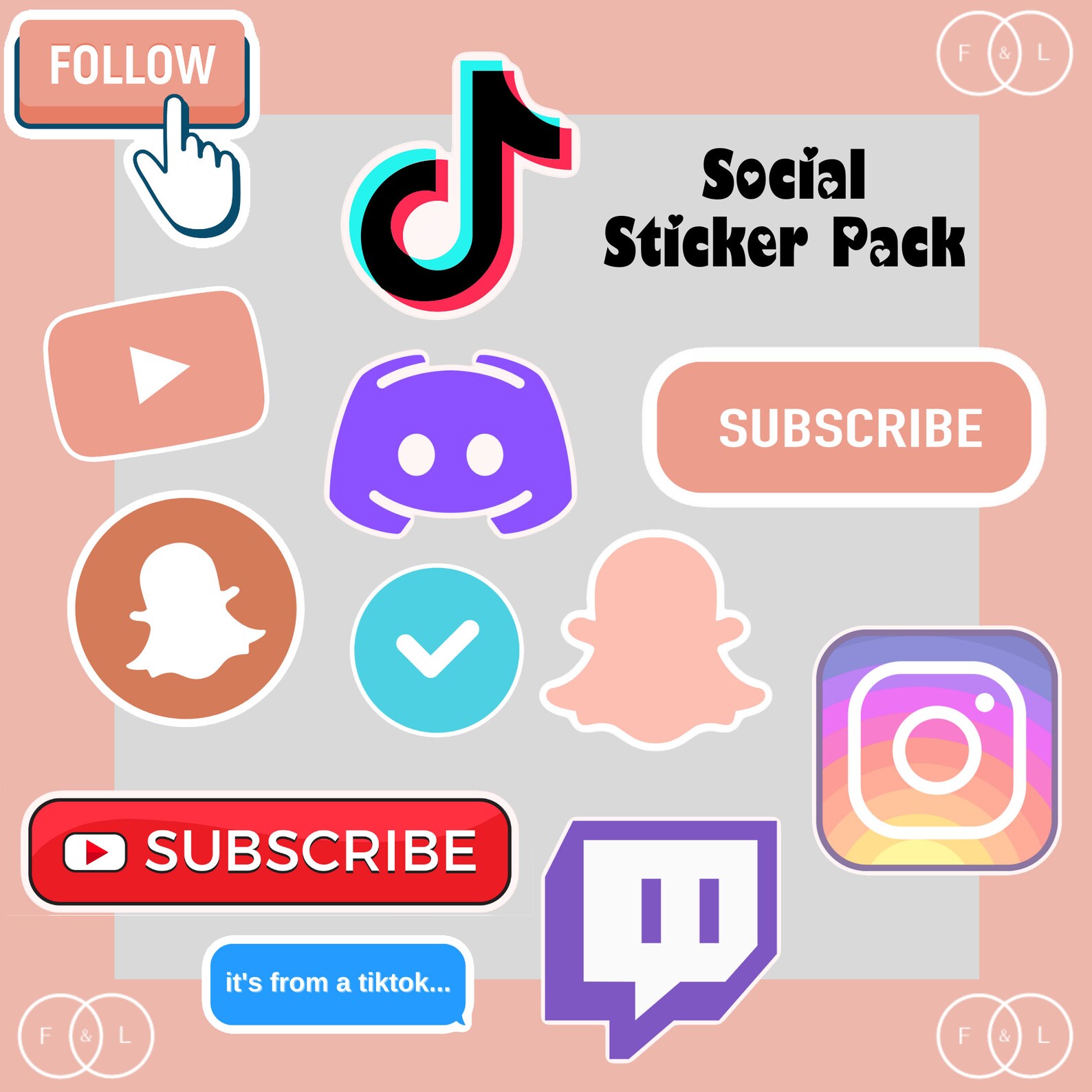Social Media Sticker Pack High QUALITY Vinyl Stickers Etsy