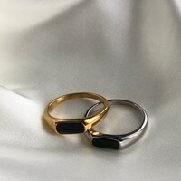 Onyx Single Cable Thick Stacker Ring