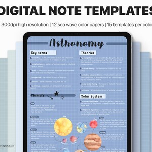 Plantillas de toma de notas digitales, papel de cuaderno digital, notas de papel de notas digitales, plantilla de Goodnotes, hoja de notas de iPad, bloc de notas de estudiante