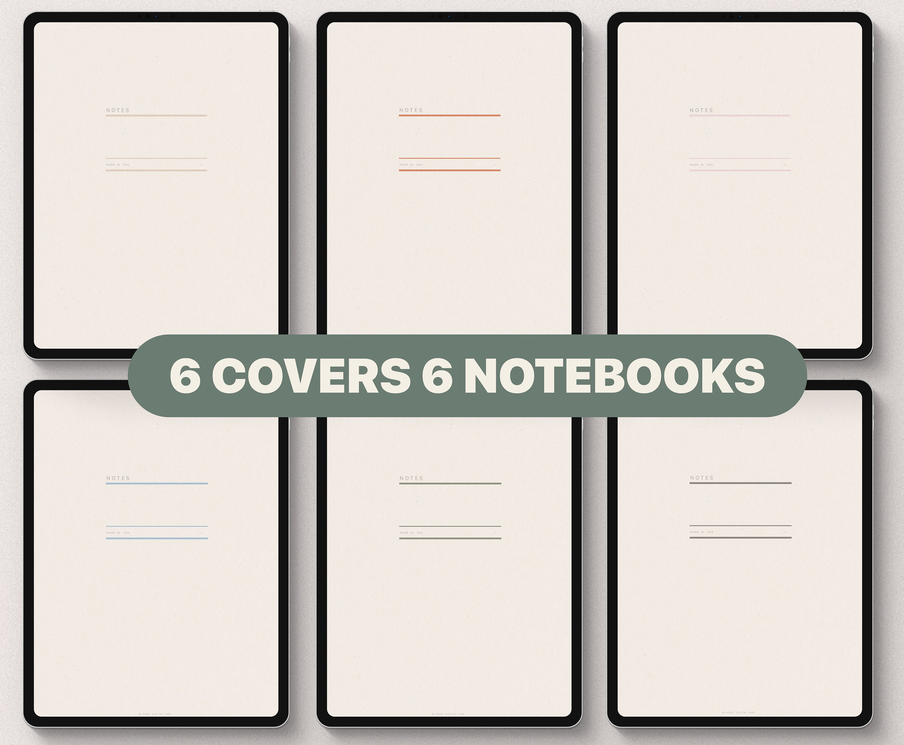 12 Section Digital Notebook Digital Notebook with Tab Etsy