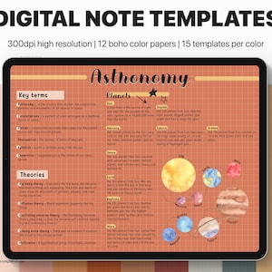 Note Taking for iPad, GoodNote Note Template, Digital Paper Template, Digital Writing Paper, Note Template Digital, Landscape Note Template
