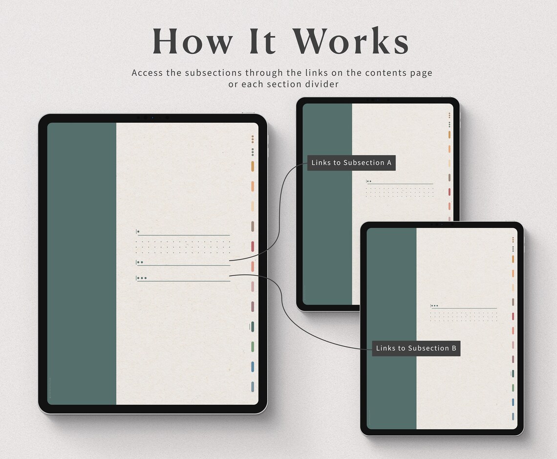 GoodNotes Notebook with Tabs Hyperlink Digital Notebook Etsy
