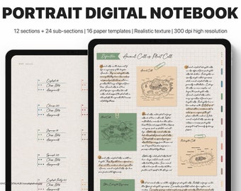 Realistic Digital Notebook | GoodNotes Notebook | Realistic Textures | Landscape | Hyperlinked Digital Notebook | Minimalist Notebook