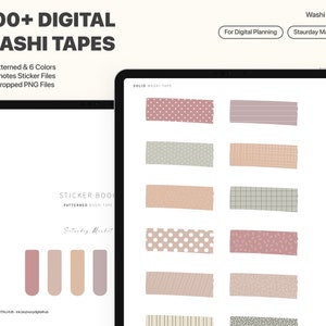 Digital Washi Tape Stickers for Goodnotes, Notability, Onenote