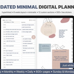Undated Planner Digital, Simple Digital Planner Undated, Notability Planner Template, Digital Journal, PDF Planner iPad, GoodNotes Planner