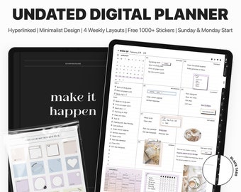 Digital Planner Undated, iPad Planner GoodNotes, Simple Digital Planner, GoodNotes Planner Template, Minimalist Planner, Portrait Planner