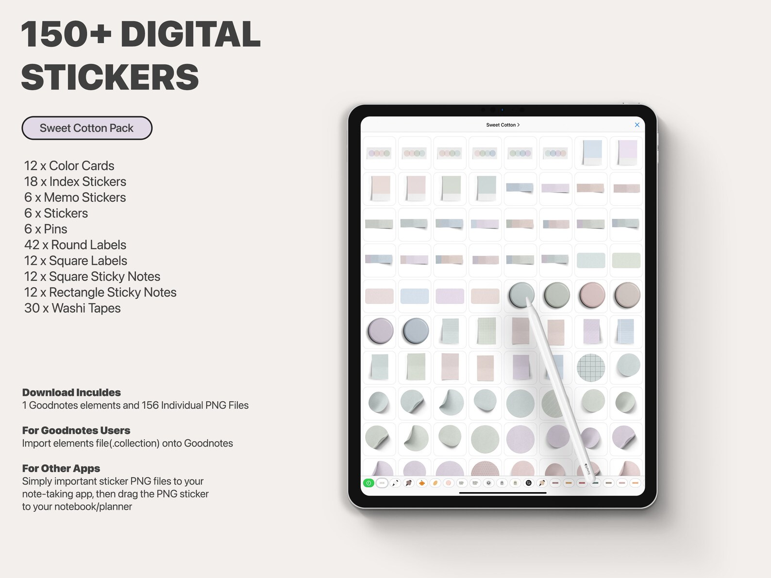 Digital Stickers Goodnotes Stickers Bundle Planner Stickers Etsy