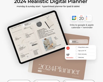 2024 Digital Planner, Minimalist Planner, GoodNotes Planner, Landscape Planner, Realistic Digital Planner, iPad Planner, Minimal Planner
