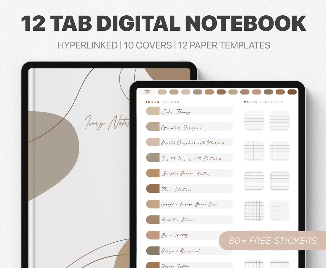 Digital Notebook With Tabs, 12 Tab Digital Notebook, Digital Notebook