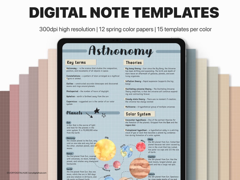 Digital Note Taking Template Digital Notepad Note Taking Etsy