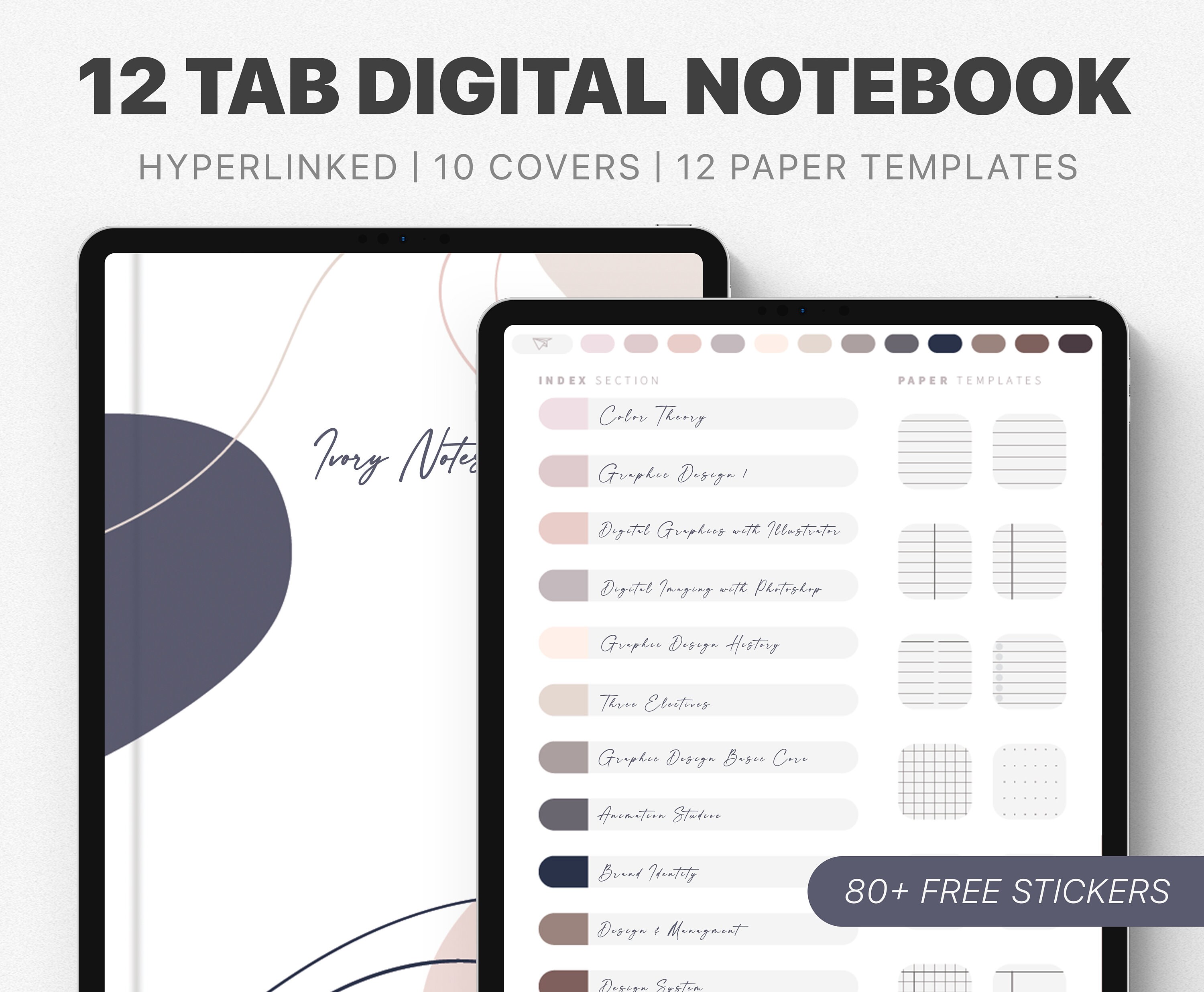 Digital Notebook Goodnotes With Tabs Hyperlinked Notebook Etsy