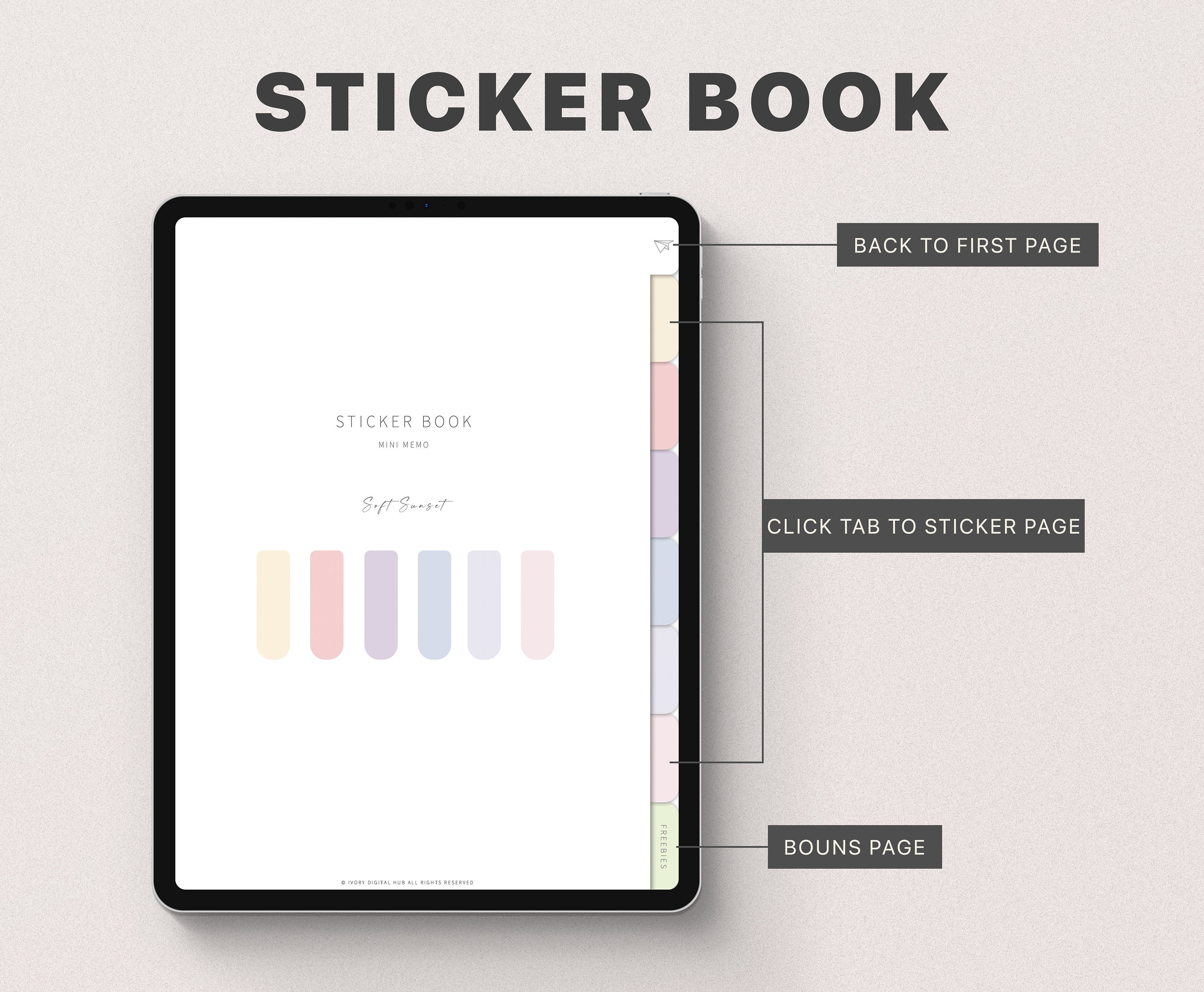 Digital Planner Stickers Goodnotes Stickers Digital Sticky Etsy