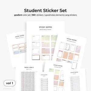 Digital Retro Stickers, Digital Study Stickers, GoodNotes Stickers, Digital Planner Stickers, PNG Stickers for School, Student Stickers