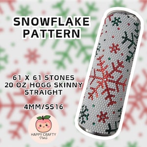 Schneeflockenbecher Muster: 20 oz Skinny Straight, 61 Steine (Digitaler Download)