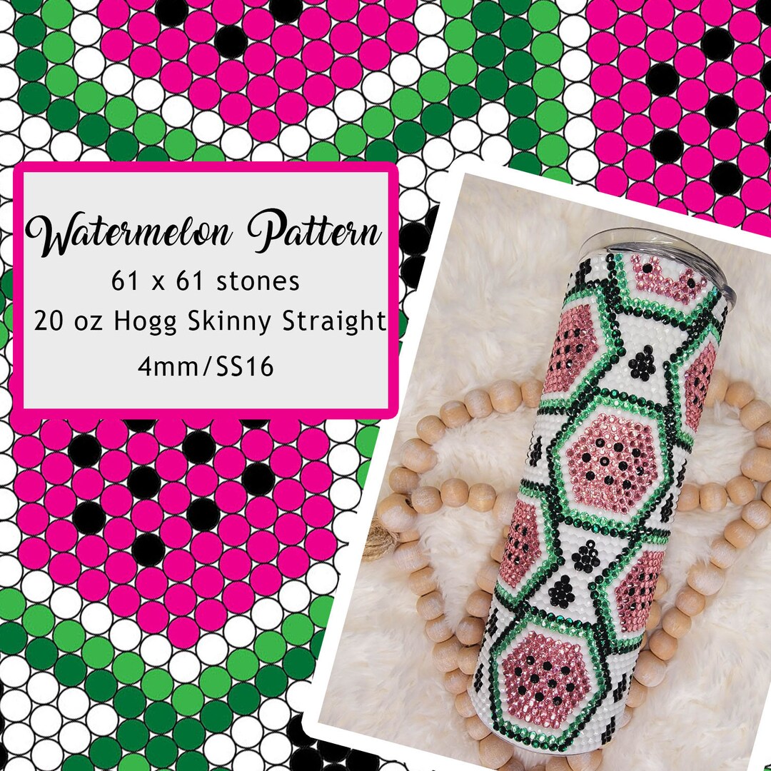 Ss16 Watermelon Rhinestone Pattern 20 Oz. Skinny Straight - Etsy