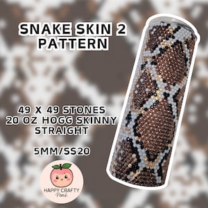 ss20 Snake Skin Rhinestone Pattern ~ 20 oz. Skinny Straight ~ 49 Stones Wide ~ 5mm/SS20 ~ Tumbler Pattern ~ =ORIGINAL DESIGN =