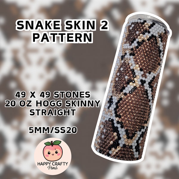 ss20 Snake Skin Rhinestone Pattern ~ 20 oz. Skinny Straight ~ 49 Stones Wide ~ 5mm/SS20 ~ Tumbler Pattern ~ =ORIGINAL DESIGN =