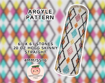 Argyle Rhinestone Tumbler Pattern: 20 oz Skinny Straight (Digital Download)