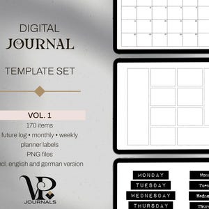 Layout Templates Vintage for digital journals - Future Log, Monthly, Weekly