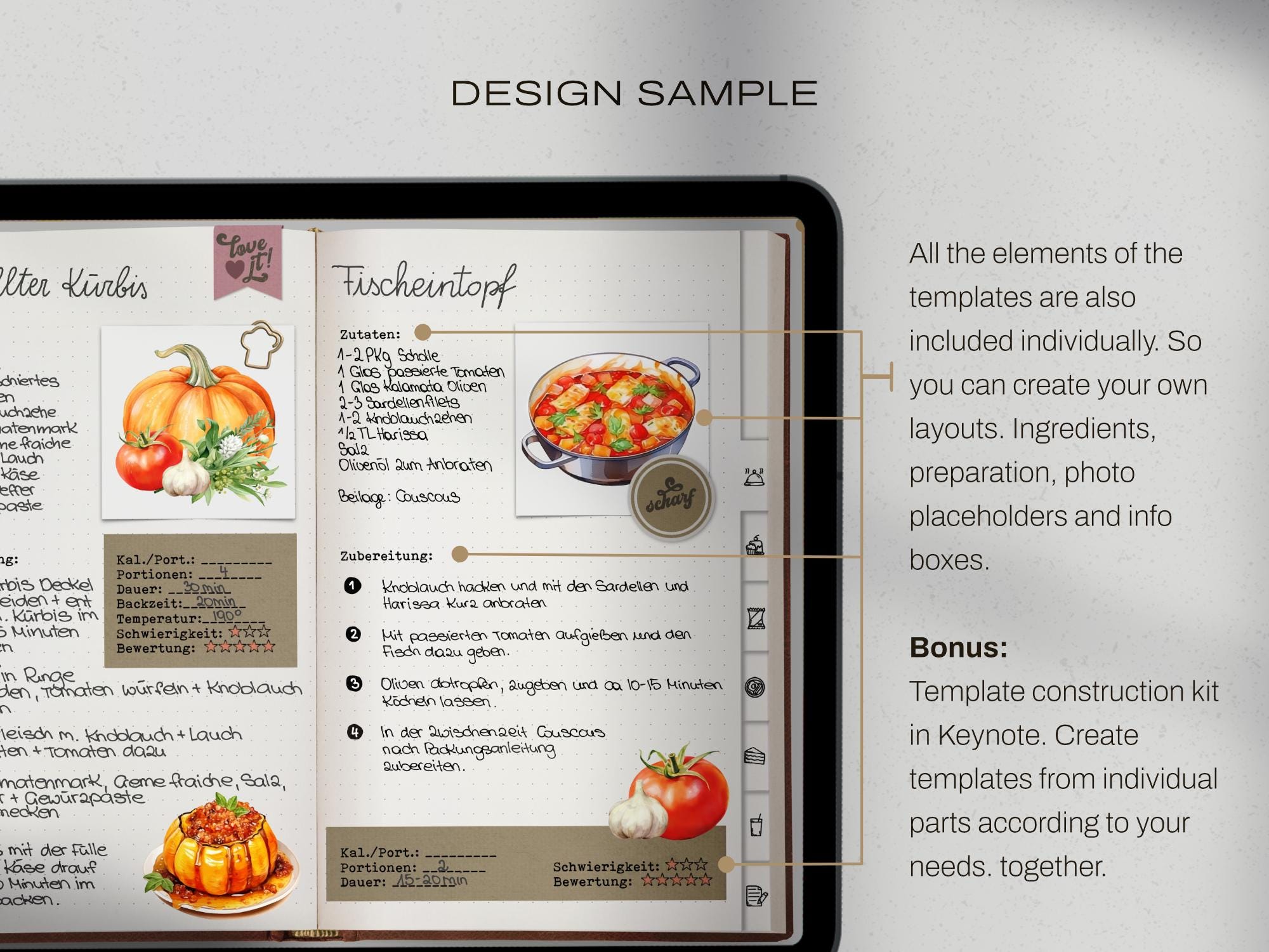 Digital Recipe Book Incl. Stickers and Goodnotes Stickersheet - Etsy
