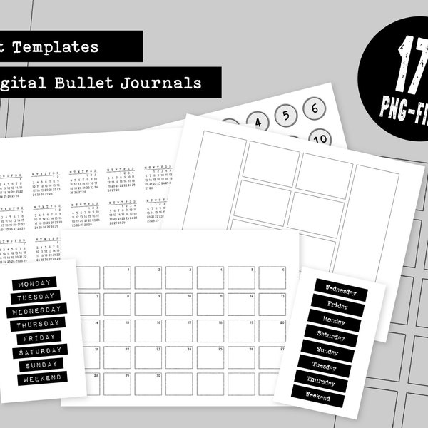 Lay-outsjablonen vintage voor digitale tijdschriften - Future Log, maandelijks, wekelijks