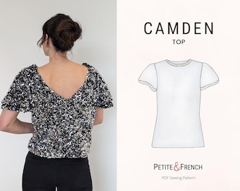 Patrón de costura para camiseta Camden / PDF digital imprimible / Descarga instantánea
