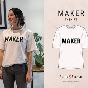 Modello di cucito per magliette Maker / Modelli digitali PDF stampabili / Download immediato