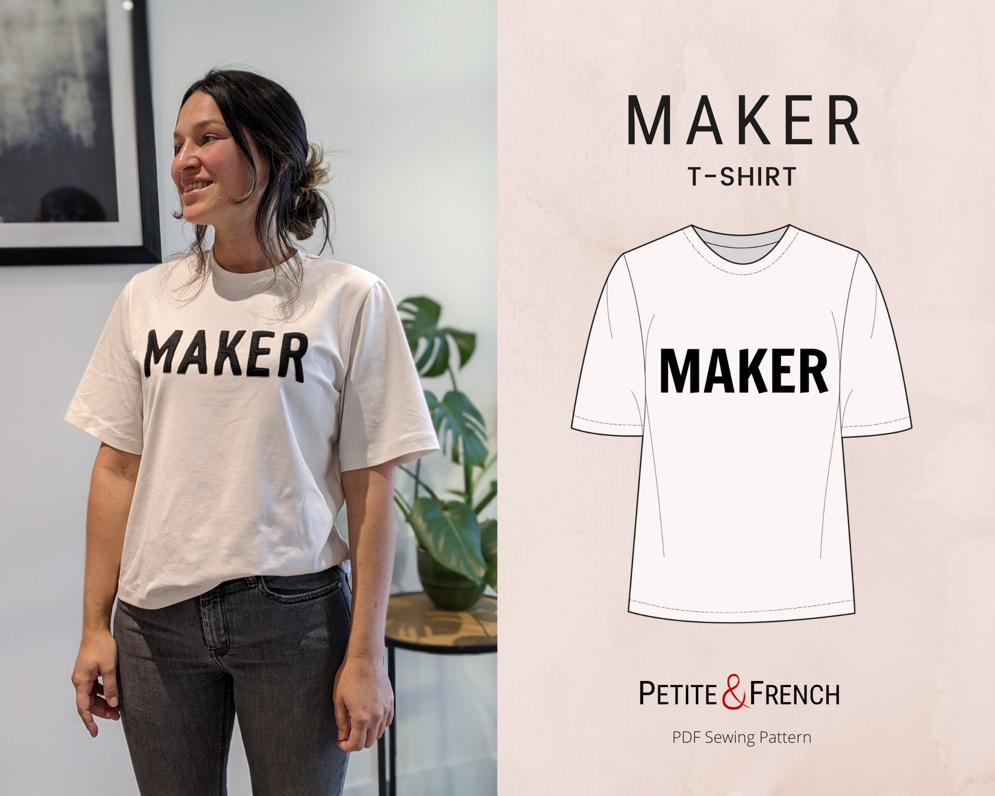 Maker T-shirt Sewing Pattern Digital PDF Printable Patterns