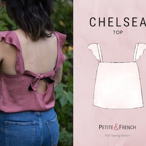 Chelsea Square Neck Top Sewing Pattern | Digital PDF printable patterns | Instant Download