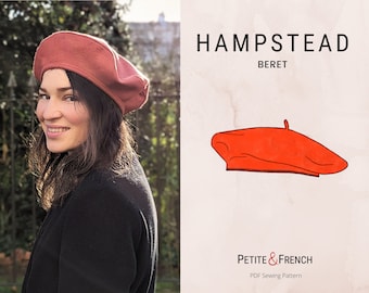 Patrón de costura para boina Hampstead / Patrón digital en PDF imprimible / Descarga inmediata