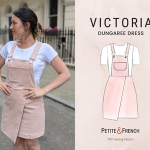 Victoria Dungaree Dress Pinafore Sewing Pattern | Digital PDF printable patterns | Instant Download