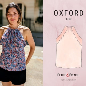 Oxford Halter Neck Top Sewing Pattern | Digital PDF printable patterns | Instant Download