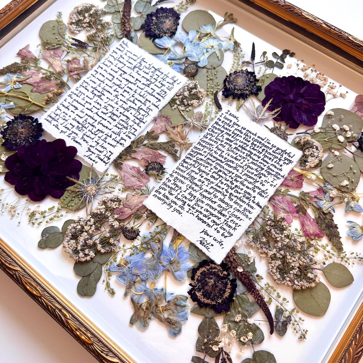 Pressed Bridal Bouquet With Vows | Preserved Wedding Bouquet | Framed Wedding Flowers | Bouquet Keepsake | Bridal Bouquet Preservation - Etsy